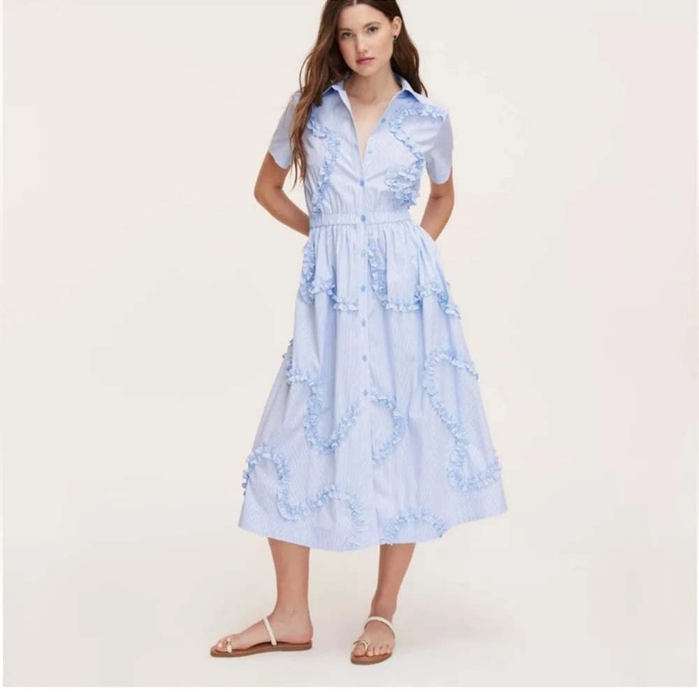 Target x Kate Spade Blue Ruffle Ribbon Dress
